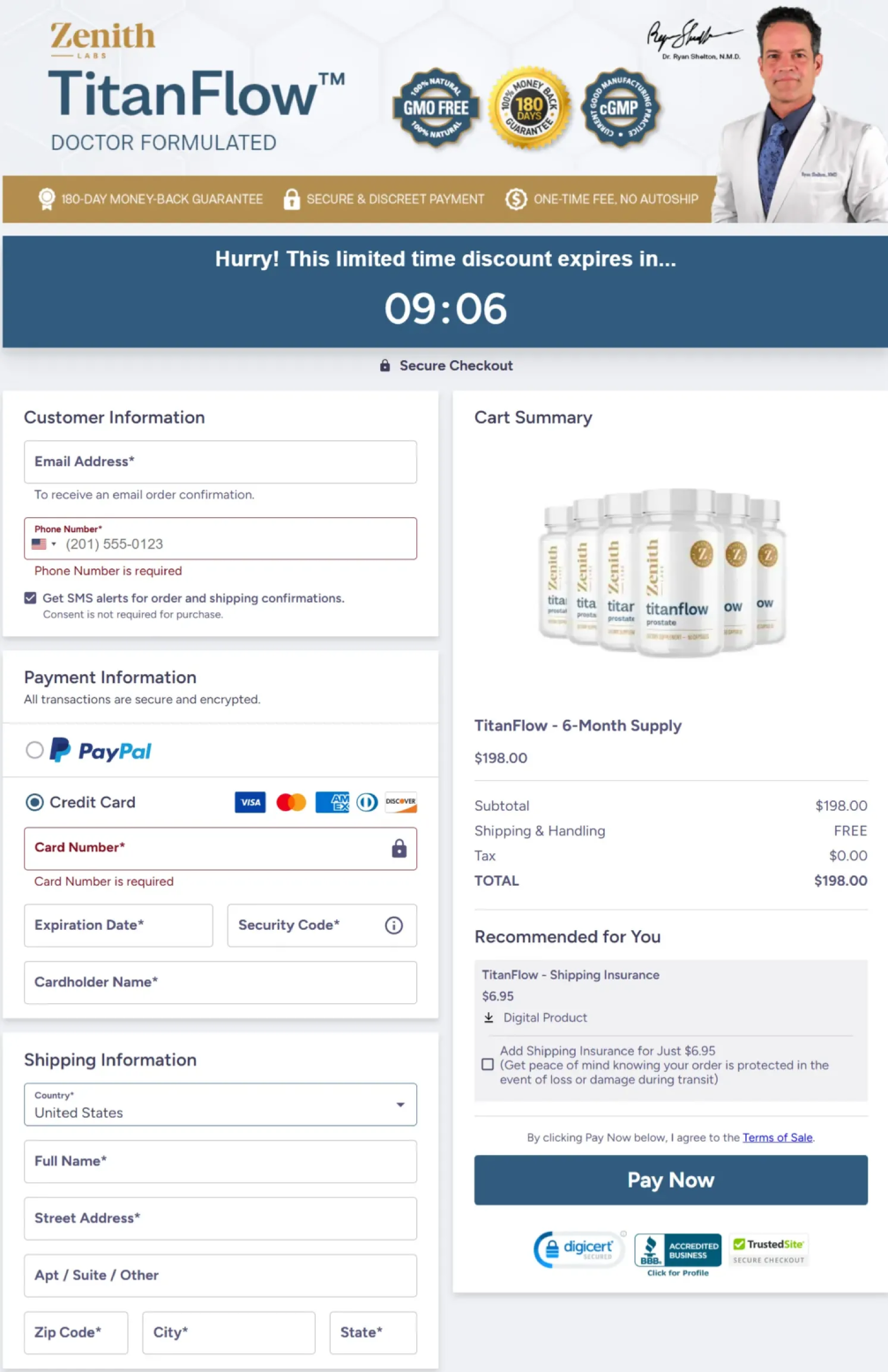 Secure checkout page showing encrypted payment process for safe online ordering